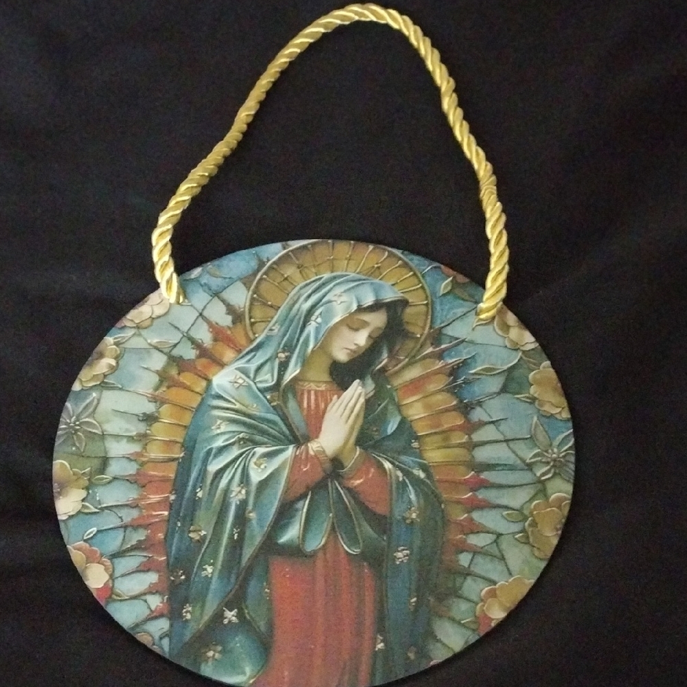 Religious Wall Hanging with Gold Rope